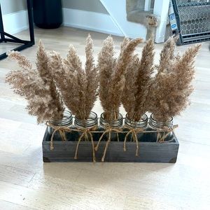 Rustic Floral piece with 5 jars